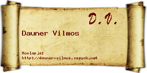 Dauner Vilmos névjegykártya
